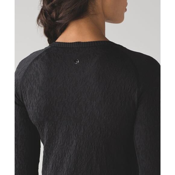 LULULEMON Rest less Pullover Black Textured Long Sleeve Running Active Women's 8 - Picture 14 of 14